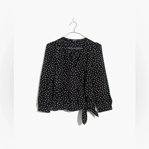 Madewell Black and White Polka Dot Blouse - Picture 4 of 5